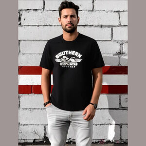 Southern Custom Motorcycles T-Shirt. Logo on front and back, USA made, Size L.